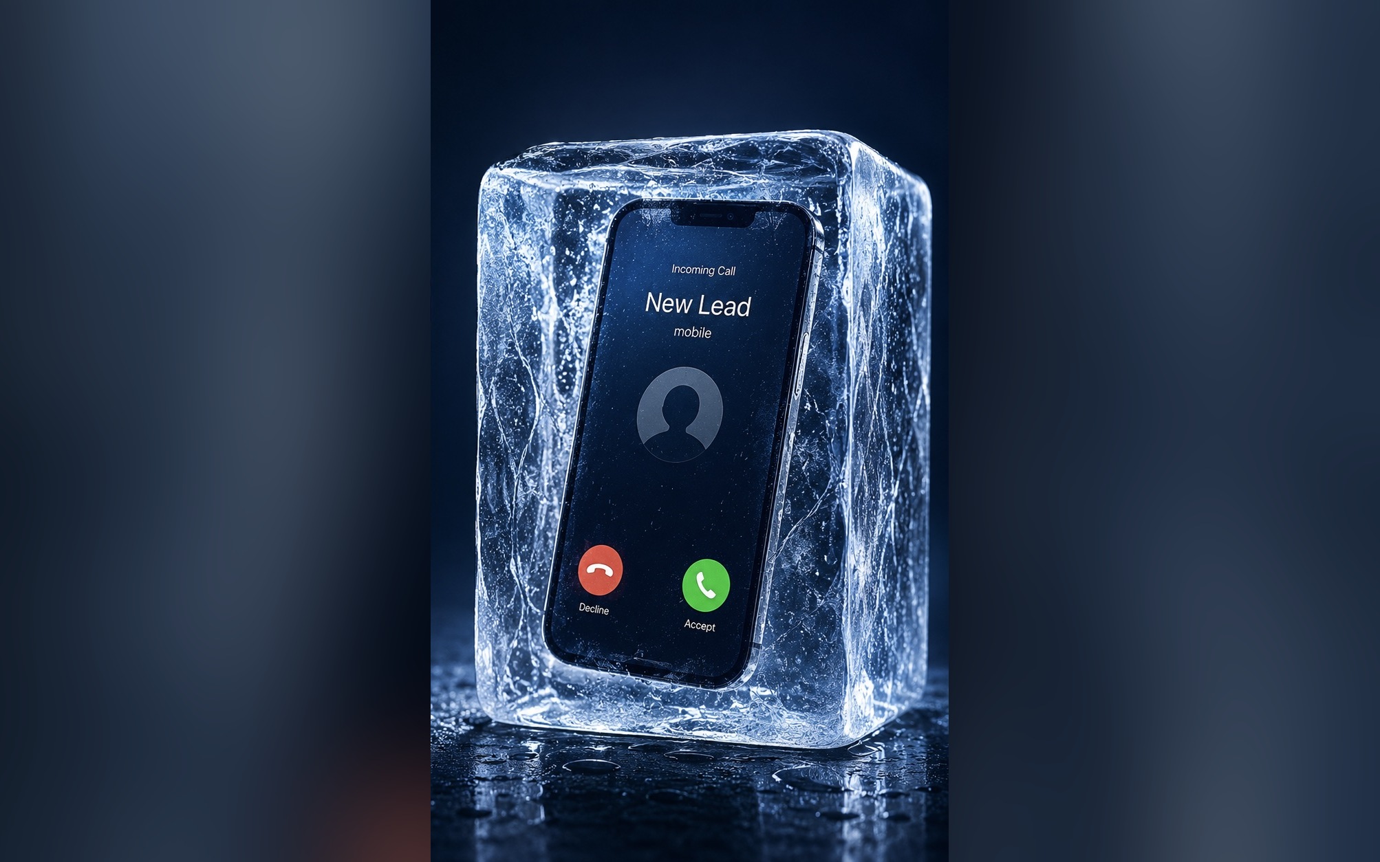 A new lead call frozen in a block of ice